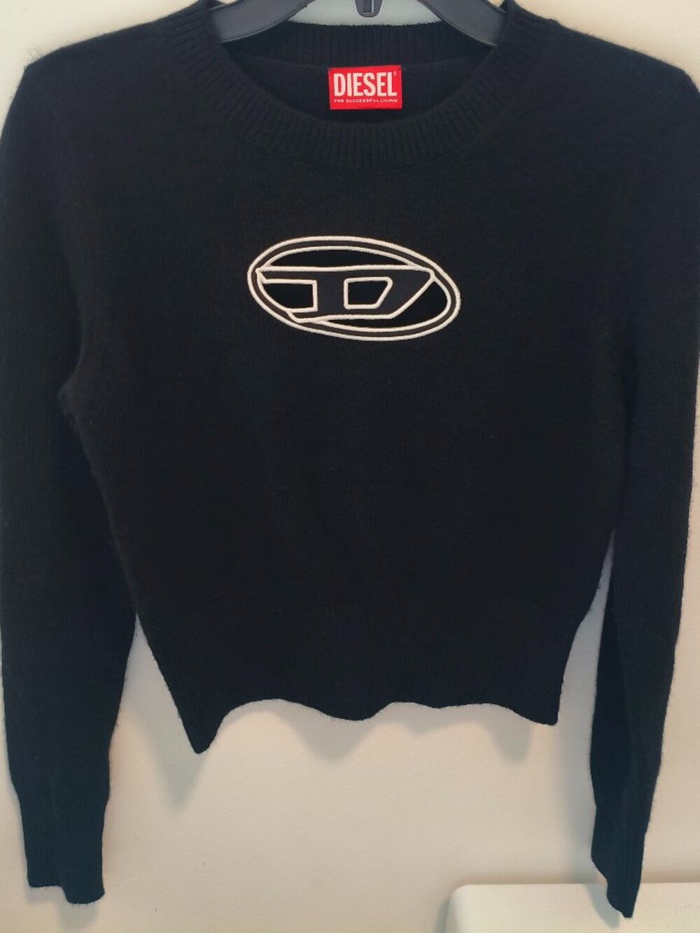 Diesel Black Oval D Logo Knit Sweater